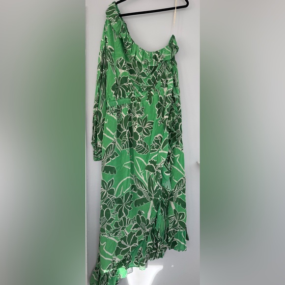 Farm Rio Anthropologie 3X one shoulder ruffle dress - Picture 11 of 13